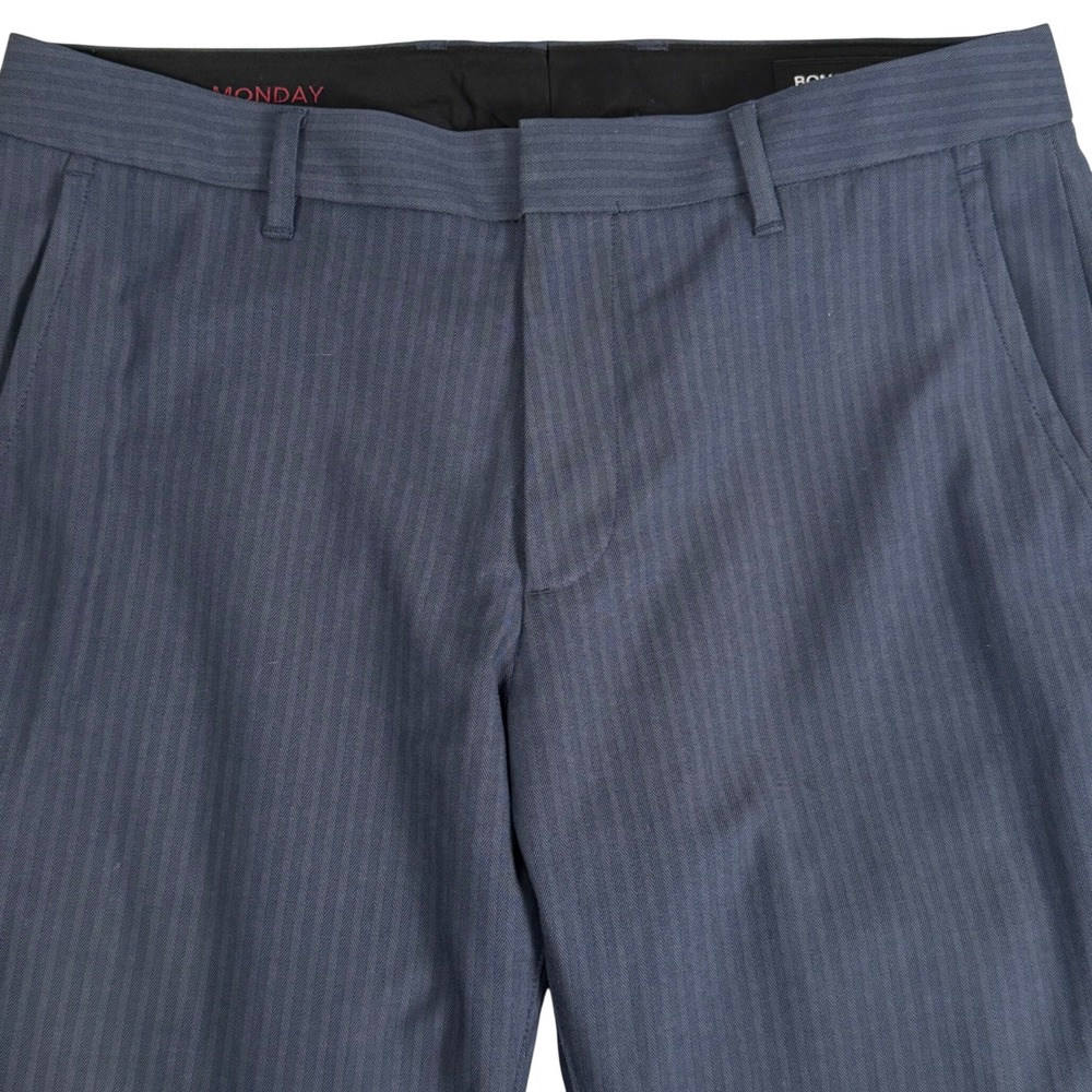 Bonobos Weekday Warrior Monday Athletic Fit Pants Blue Herringbone Mens 31x32